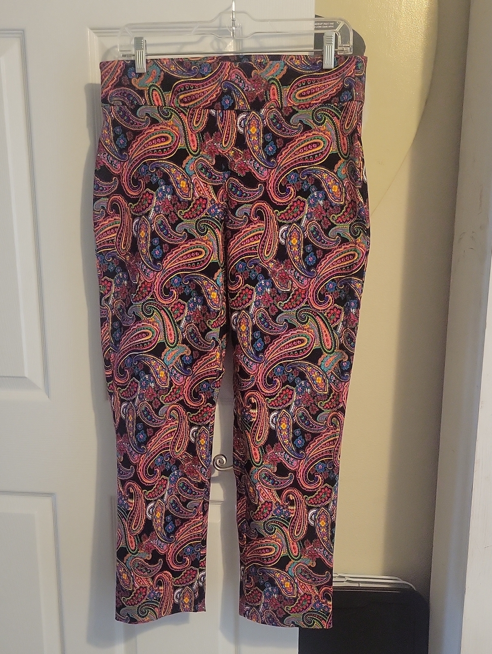 Attyre Petite Sz12P Paisley Mod Cropped Ankle Pants - Multicolor with stretch